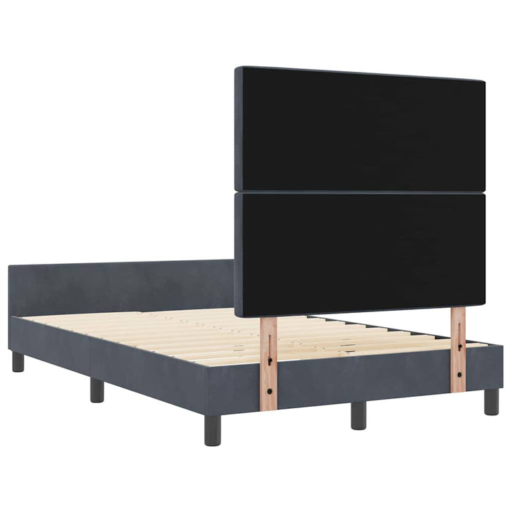 Box spring seng med hovedgærde Mørkegrå 120 x 200 cm Fløjl