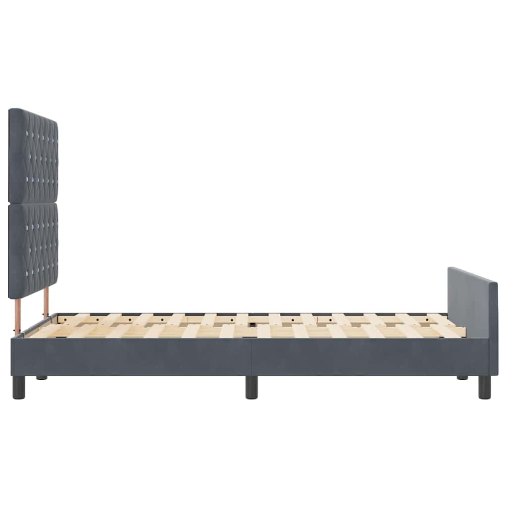 Box spring seng med hovedgærde Mørkegrå 120 x 200 cm Fløjl