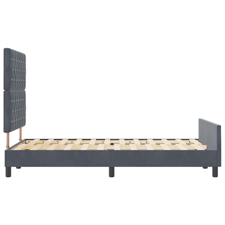 Box spring seng med hovedgærde Mørkegrå 120 x 200 cm Fløjl