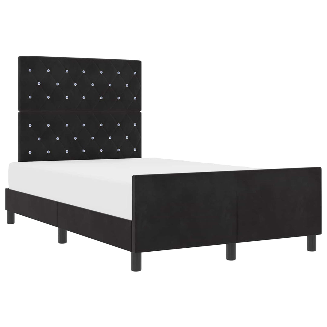 Box spring seng med hovedgærde Sort 120 x 200 cm Fløjl
