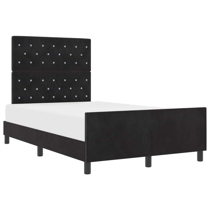 Box spring seng med hovedgærde Sort 120 x 200 cm Fløjl