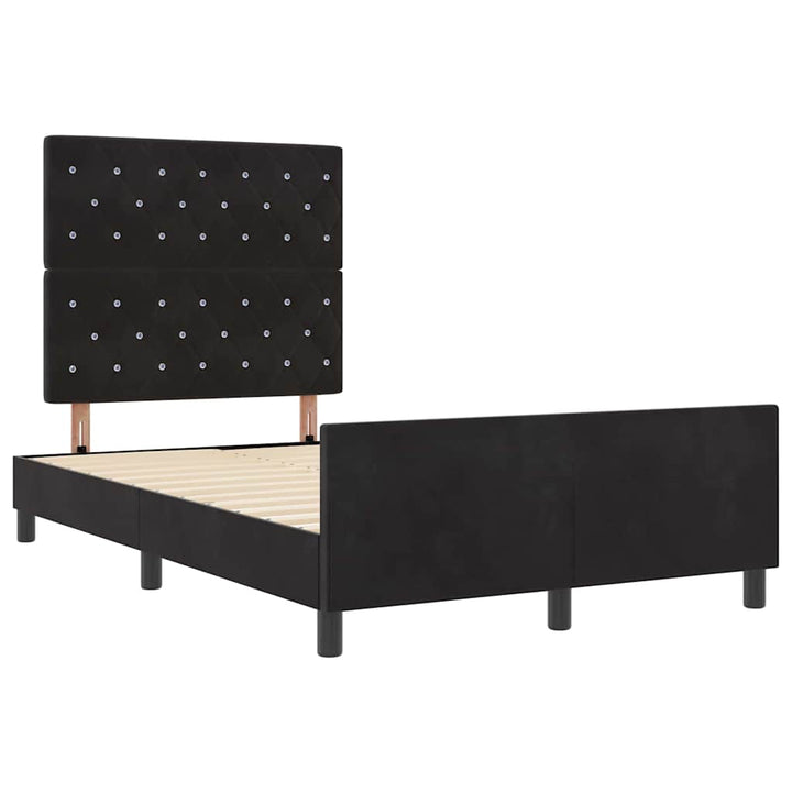 Box spring seng med hovedgærde Sort 120 x 200 cm Fløjl