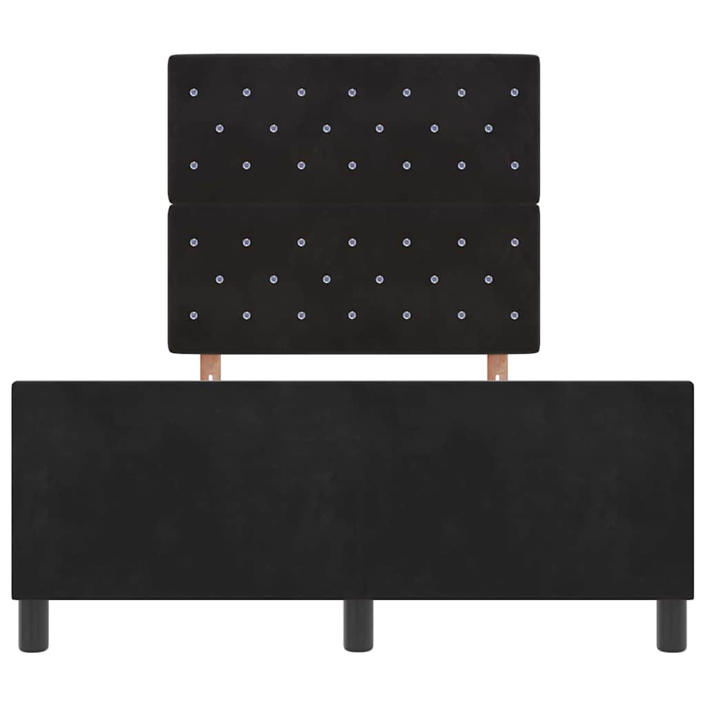 Box spring seng med hovedgærde Sort 120 x 200 cm Fløjl