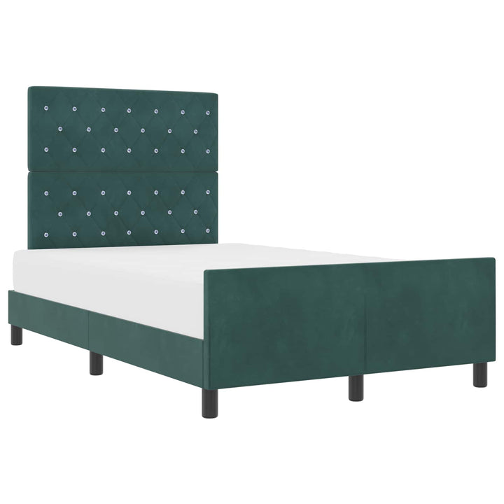 Box spring seng med hovedgærde Mørkegrøn 120 x 200 cm Fløjl