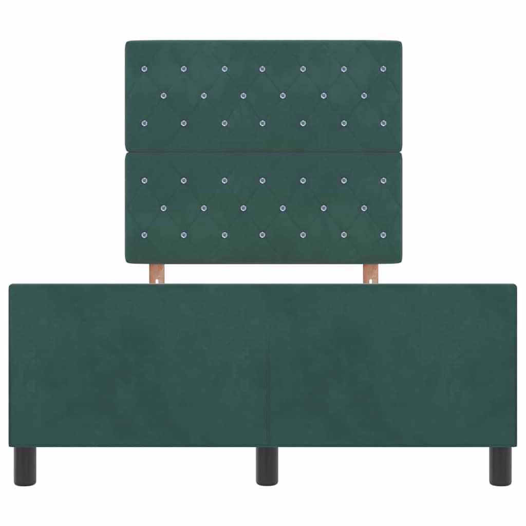 Box spring seng med hovedgærde Mørkegrøn 120 x 200 cm Fløjl