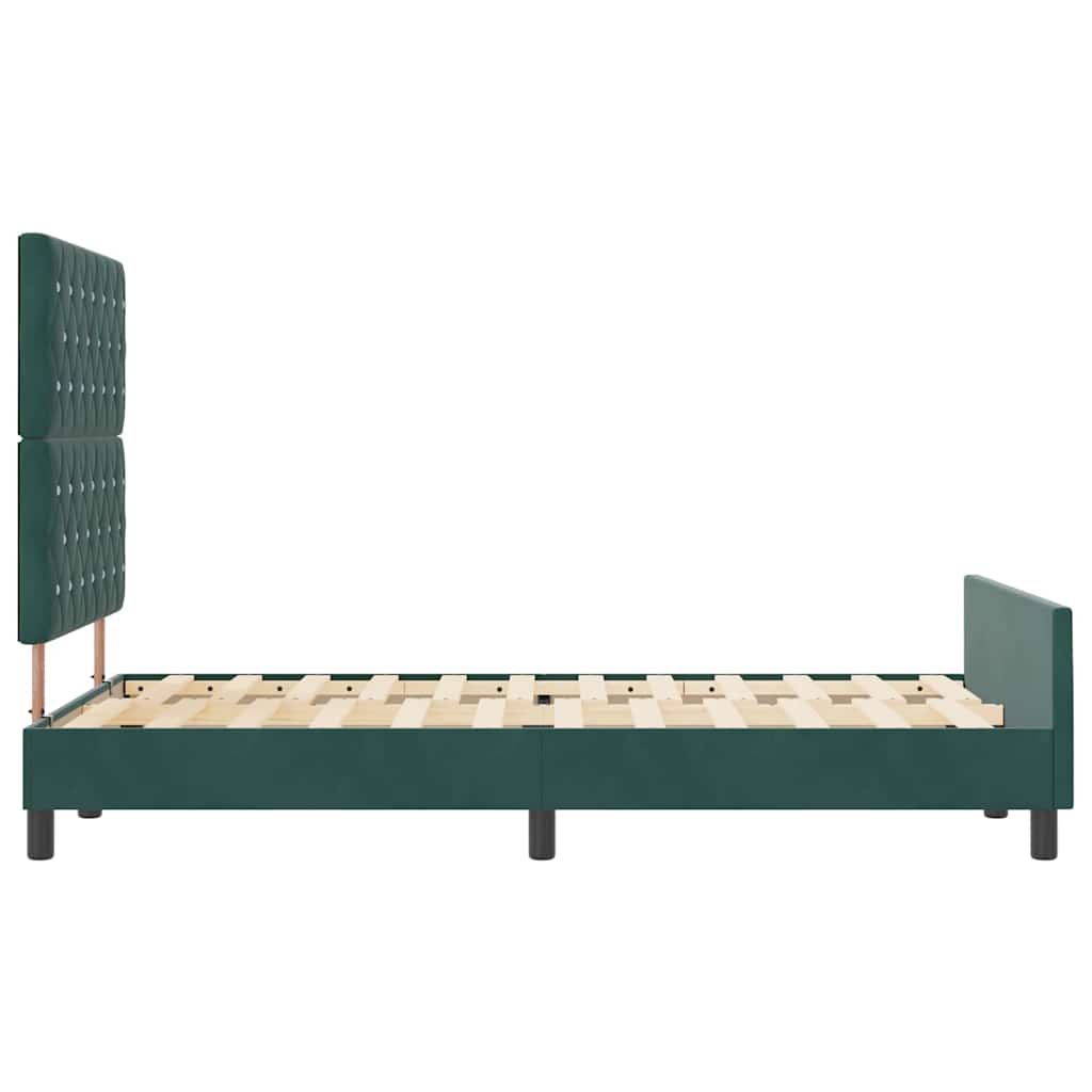 Box spring seng med hovedgærde Mørkegrøn 120 x 200 cm Fløjl