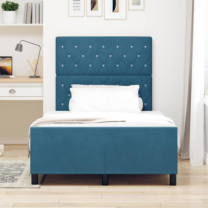Box spring seng med hovedgærde Mørk blå 120 x 200 cm Fløjl