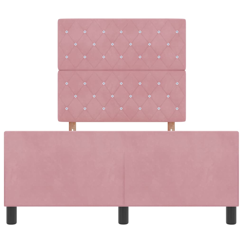 Box spring seng med hovedgærde Lyserød 120 x 200 cm Fløjl