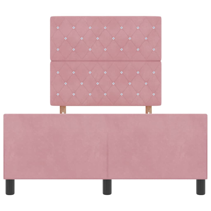 Box spring seng med hovedgærde Lyserød 120 x 200 cm Fløjl