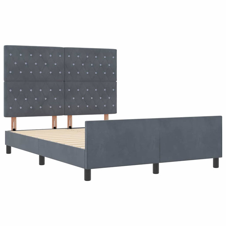 Box spring seng med hovedgærde Mørkegrå 140 x 190 cm Fløjl