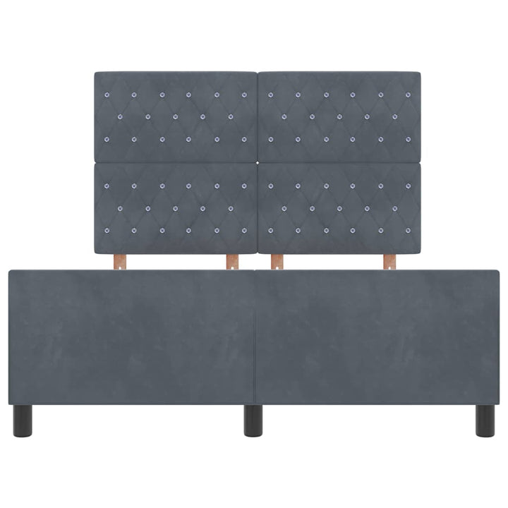 Box spring seng med hovedgærde Mørkegrå 140 x 190 cm Fløjl