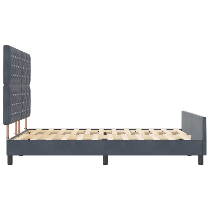 Box spring seng med hovedgærde Mørkegrå 140 x 190 cm Fløjl