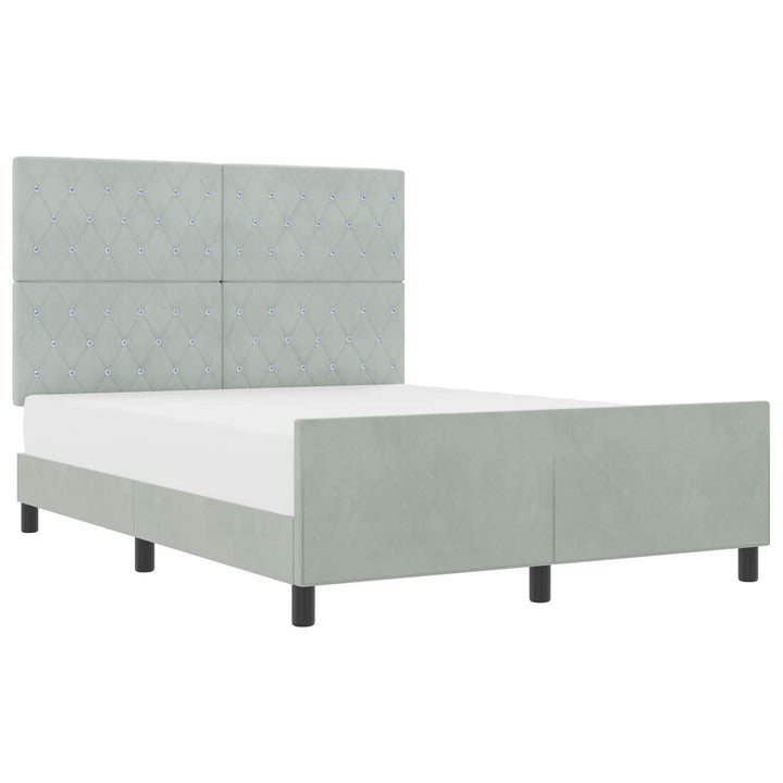 Box spring seng med hovedgærde Lysegrå 140 x 200 cm Fløjl
