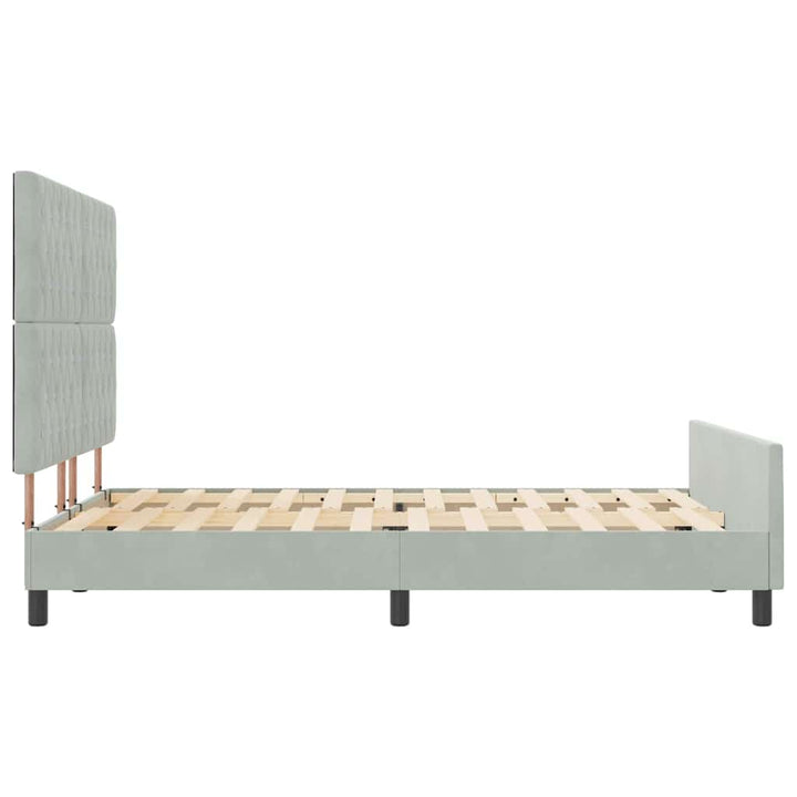 Box spring seng med hovedgærde Lysegrå 140 x 200 cm Fløjl