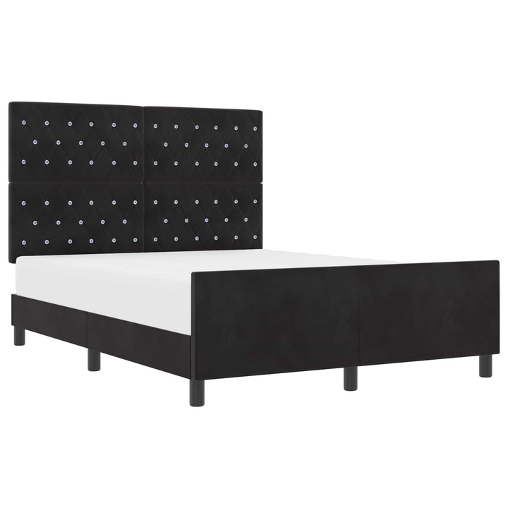 Box spring seng med hovedgærde Sort 140 x 200 cm Fløjl