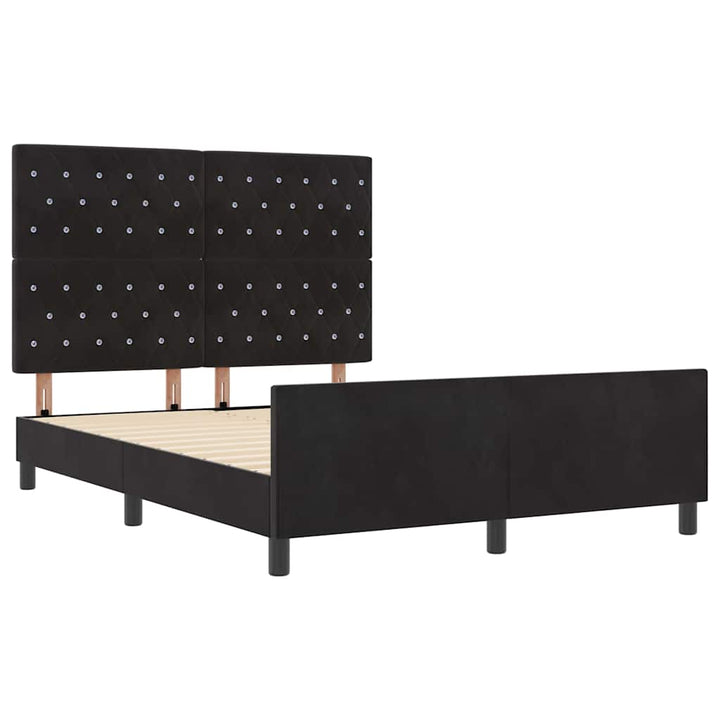 Box spring seng med hovedgærde Sort 140 x 200 cm Fløjl