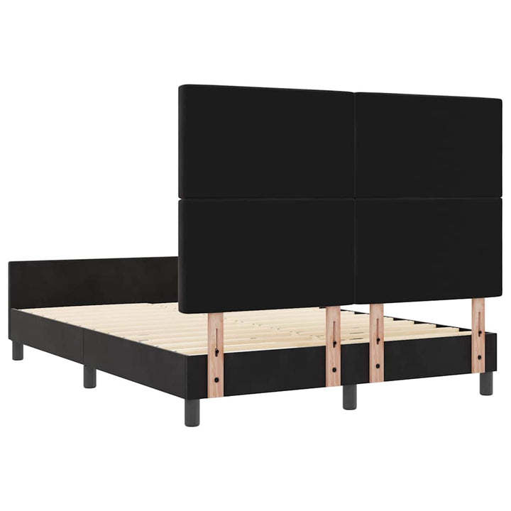 Box spring seng med hovedgærde Sort 140 x 200 cm Fløjl