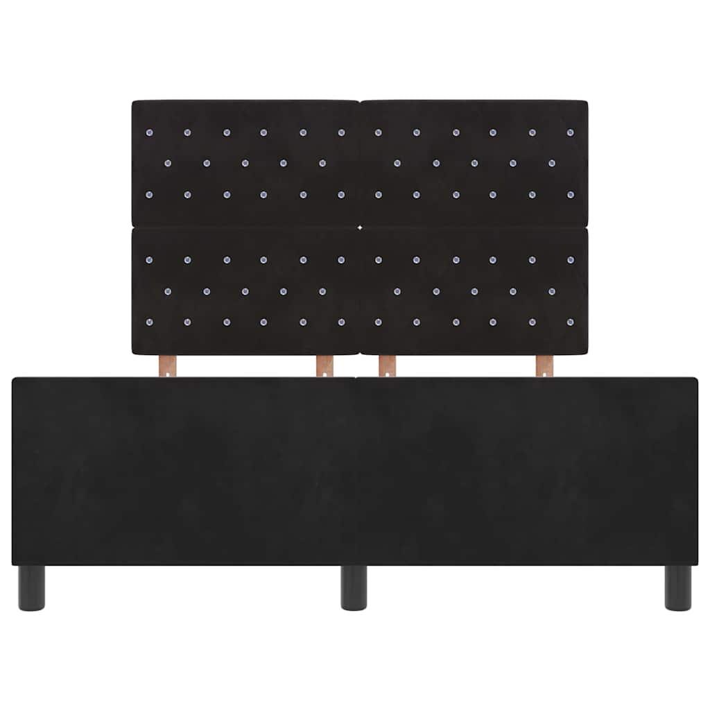 Box spring seng med hovedgærde Sort 140 x 200 cm Fløjl