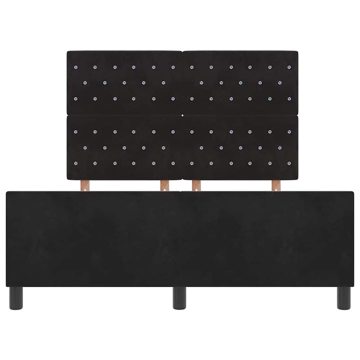 Box spring seng med hovedgærde Sort 140 x 200 cm Fløjl