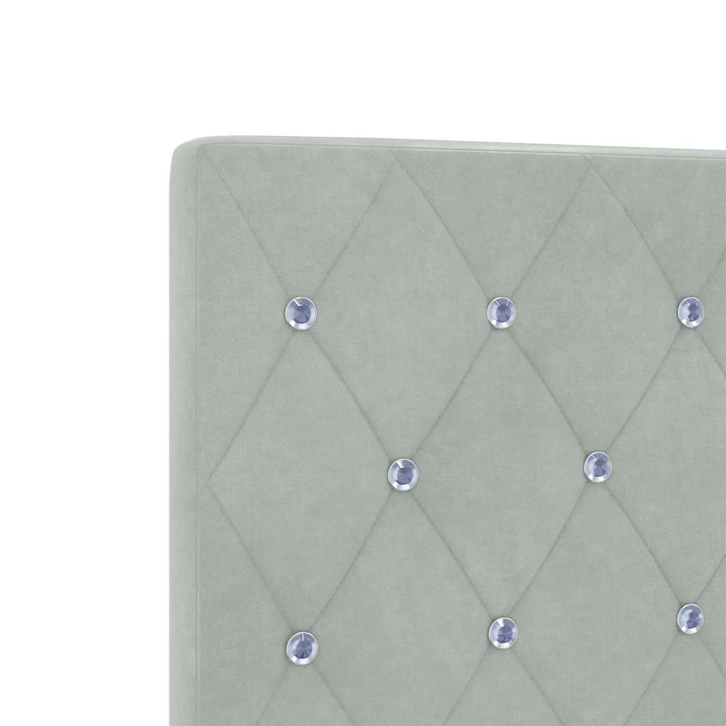 Box spring seng med hovedgærde Lysegrå 160 x 200 cm Fløjl