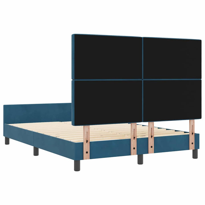 Box spring seng med hovedgærde Mørk blå 160 x 200 cm Fløjl
