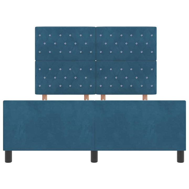 Box spring seng med hovedgærde Mørk blå 160 x 200 cm Fløjl