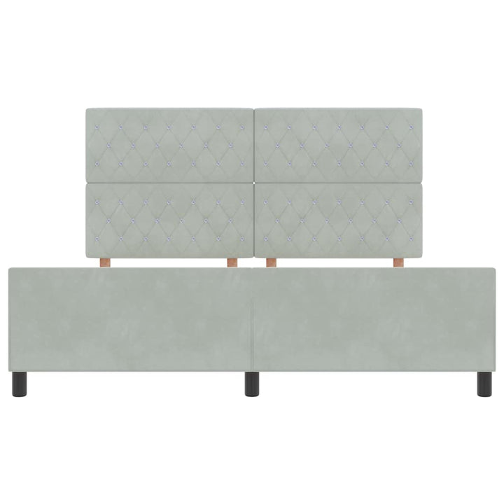 Box spring seng med hovedgærde Lysegrå 180 x 200 cm Fløjl