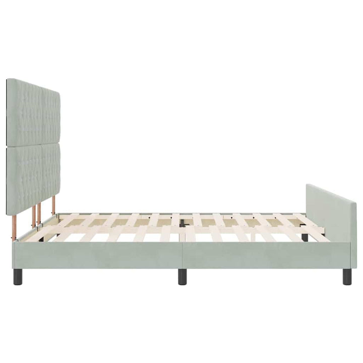 Box spring seng med hovedgærde Lysegrå 180 x 200 cm Fløjl