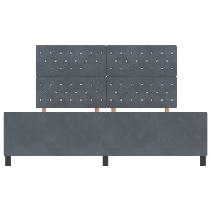 Box spring seng med hovedgærde Mørkegrå 180 x 200 cm Fløjl