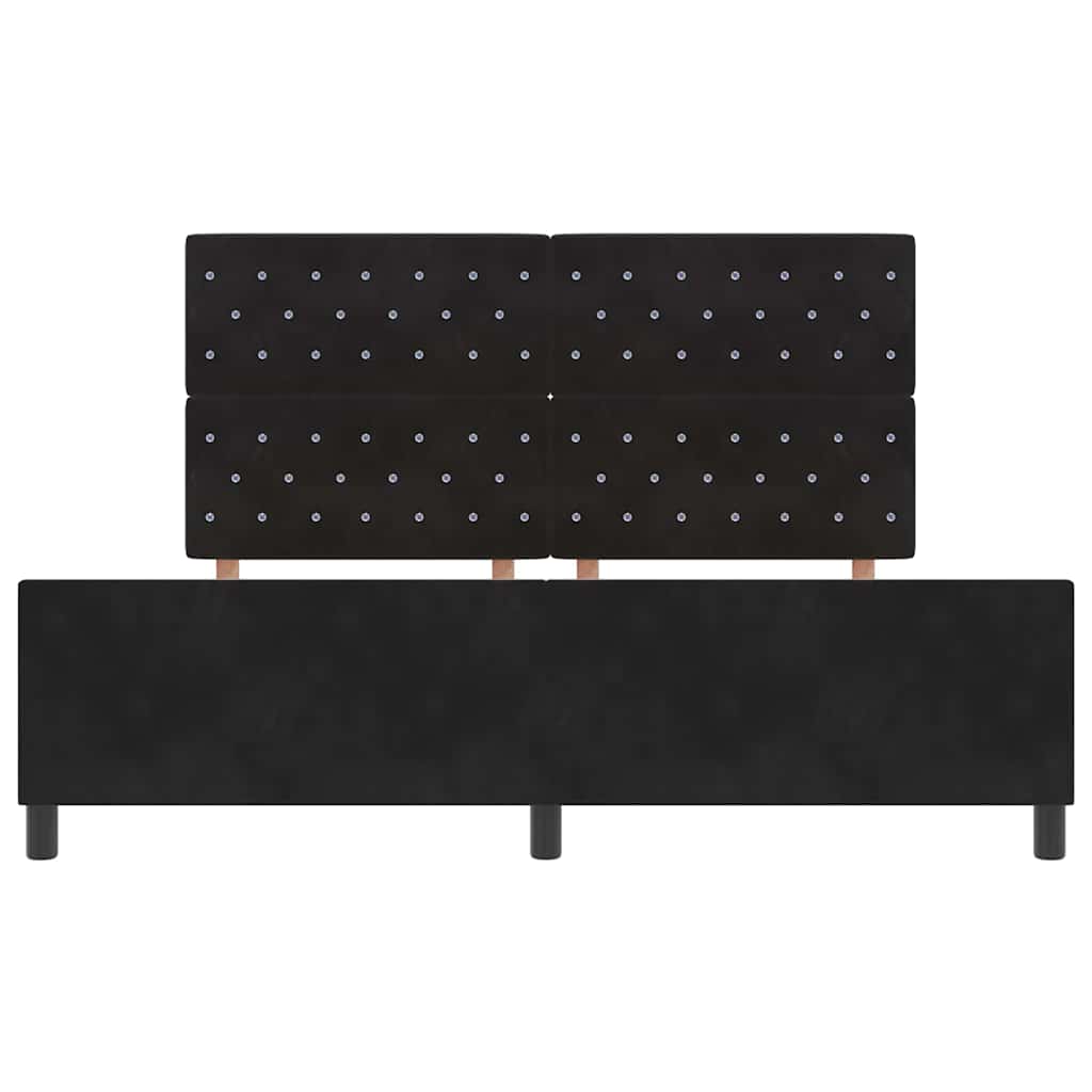 Box spring seng med hovedgærde Sort 180 x 200 cm Fløjl