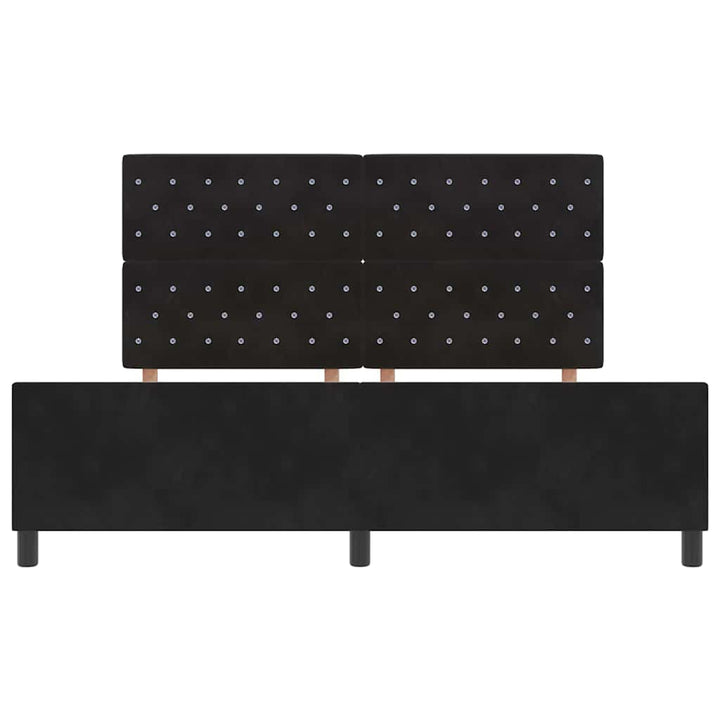 Box spring seng med hovedgærde Sort 180 x 200 cm Fløjl