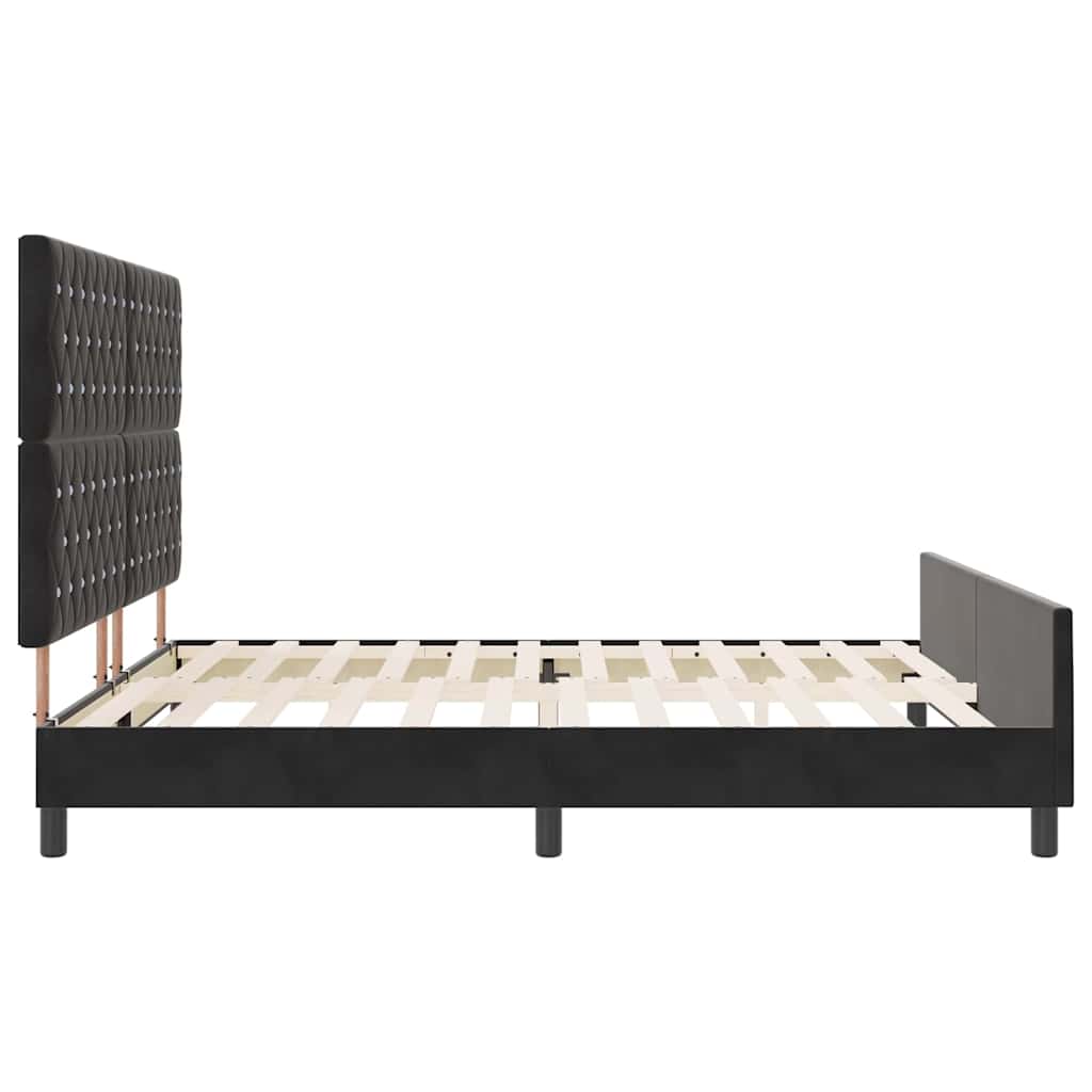 Box spring seng med hovedgærde Sort 180 x 200 cm Fløjl
