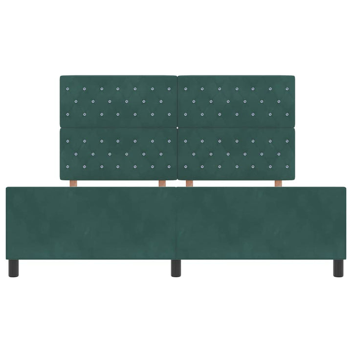 Box spring seng med hovedgærde Mørkegrøn 180 x 200 cm Fløjl