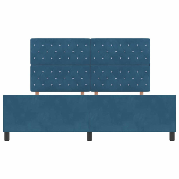 Box spring seng med hovedgærde Mørk blå 180 x 200 cm Fløjl