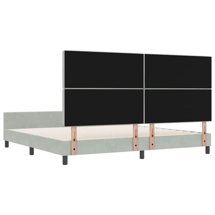 Box spring seng med hovedgærde Lysegrå 200 x 200 cm Fløjl