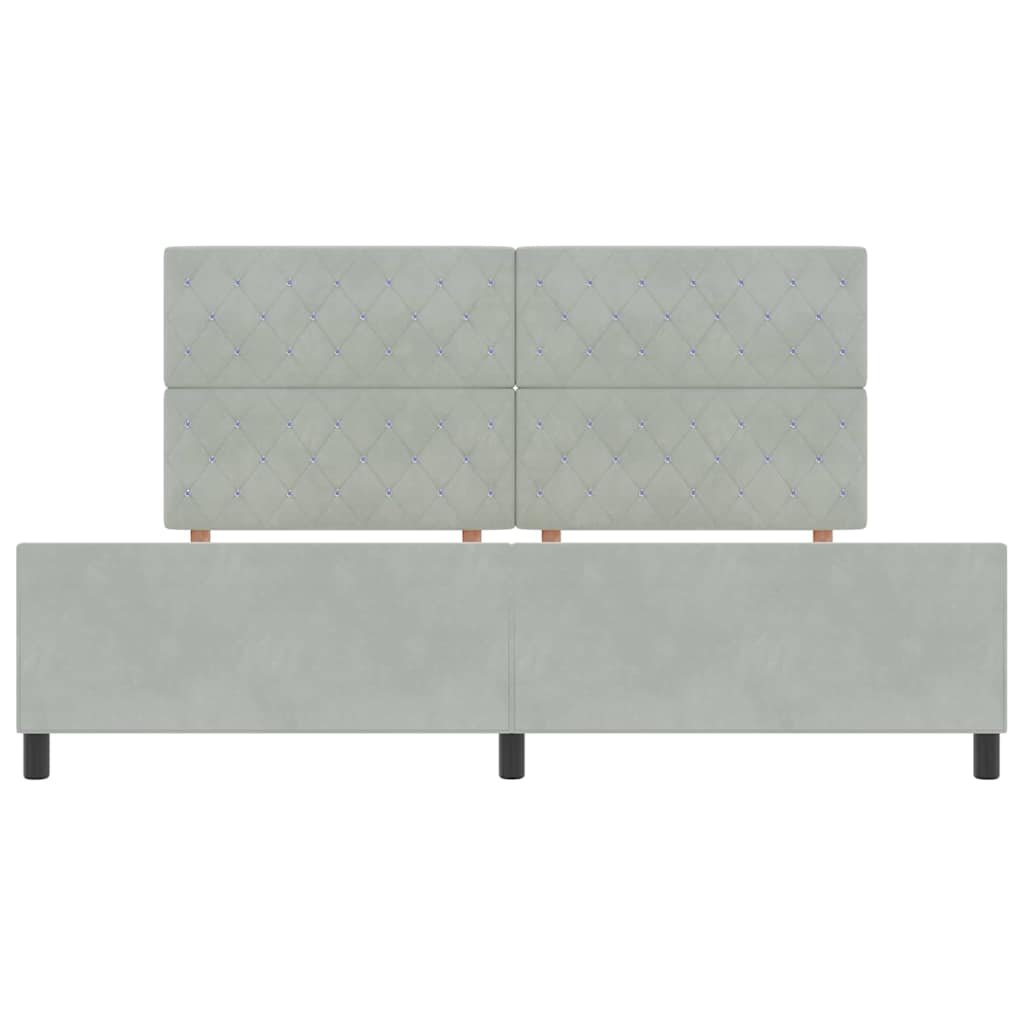 Box spring seng med hovedgærde Lysegrå 200 x 200 cm Fløjl