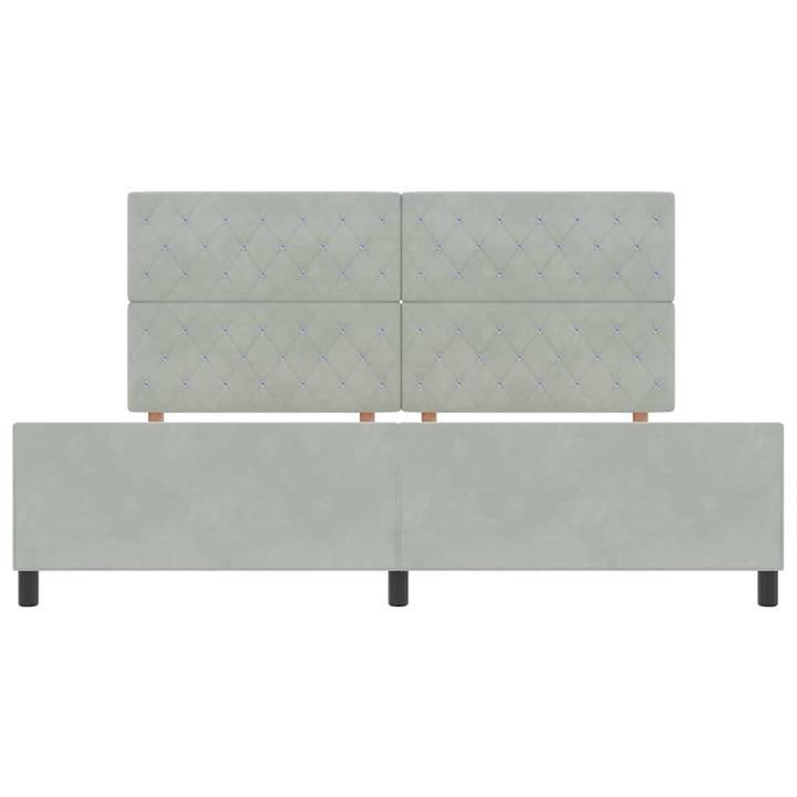 Box spring seng med hovedgærde Lysegrå 200 x 200 cm Fløjl