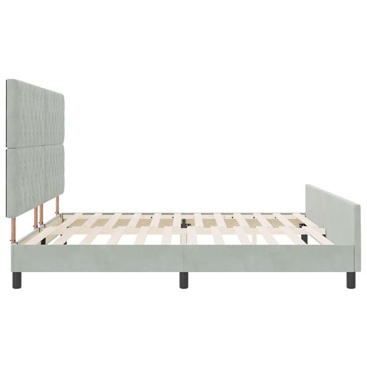 Box spring seng med hovedgærde Lysegrå 200 x 200 cm Fløjl