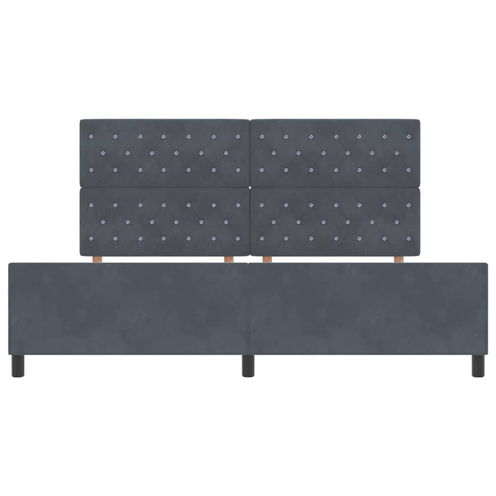 Box spring seng med hovedgærde Mørkegrå 200 x 200 cm Fløjl