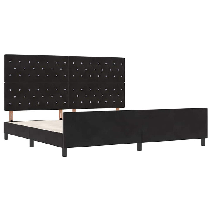 Box spring seng med hovedgærde Sort 200 x 200 cm Fløjl