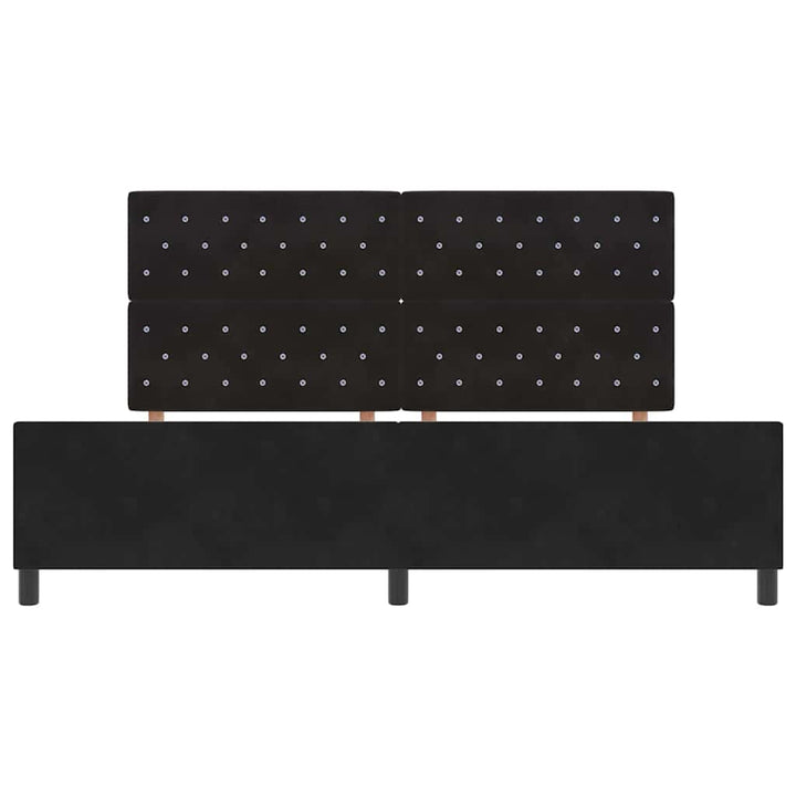 Box spring seng med hovedgærde Sort 200 x 200 cm Fløjl