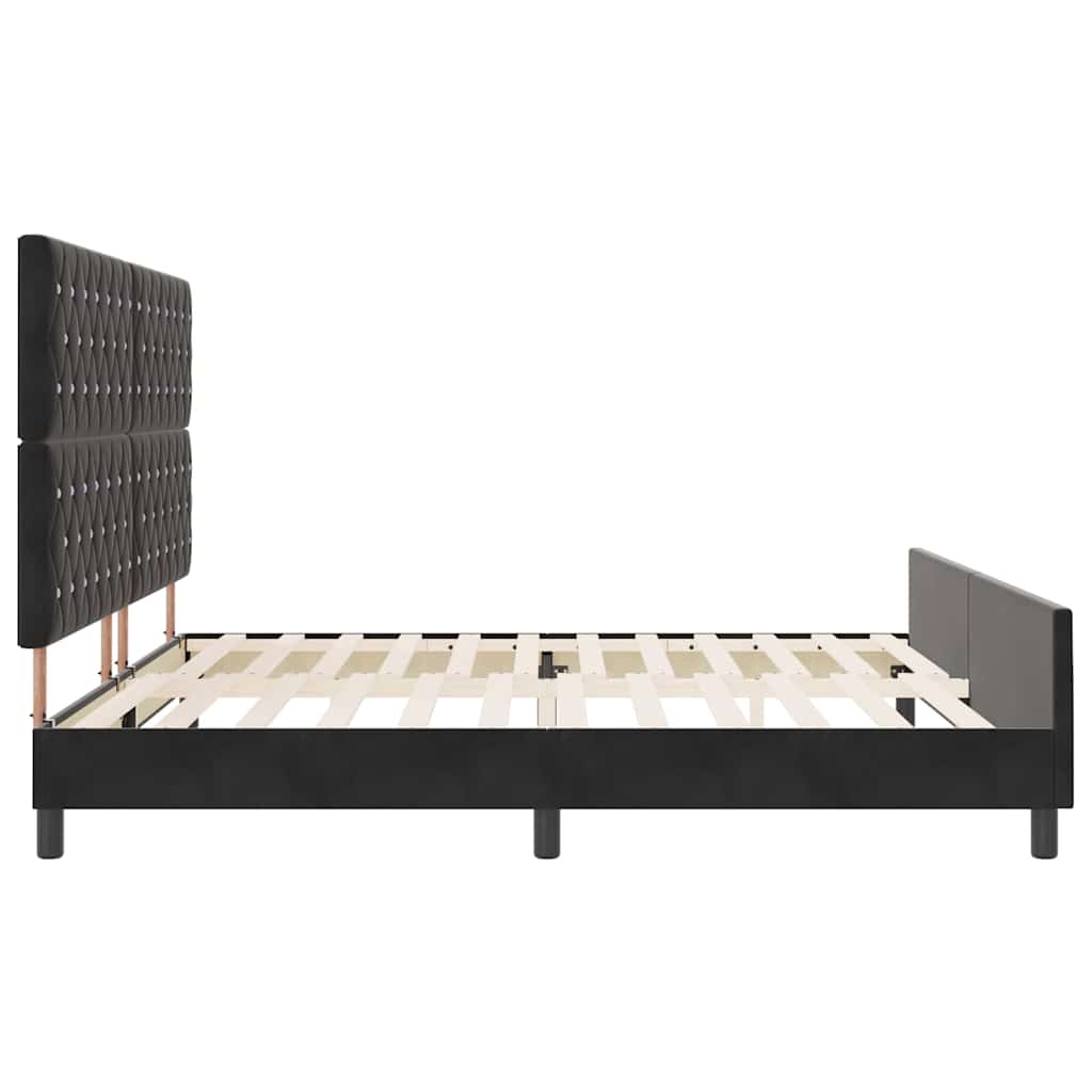 Box spring seng med hovedgærde Sort 200 x 200 cm Fløjl