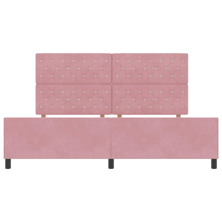 Box spring seng med hovedgærde Lyserød 200 x 200 cm Fløjl