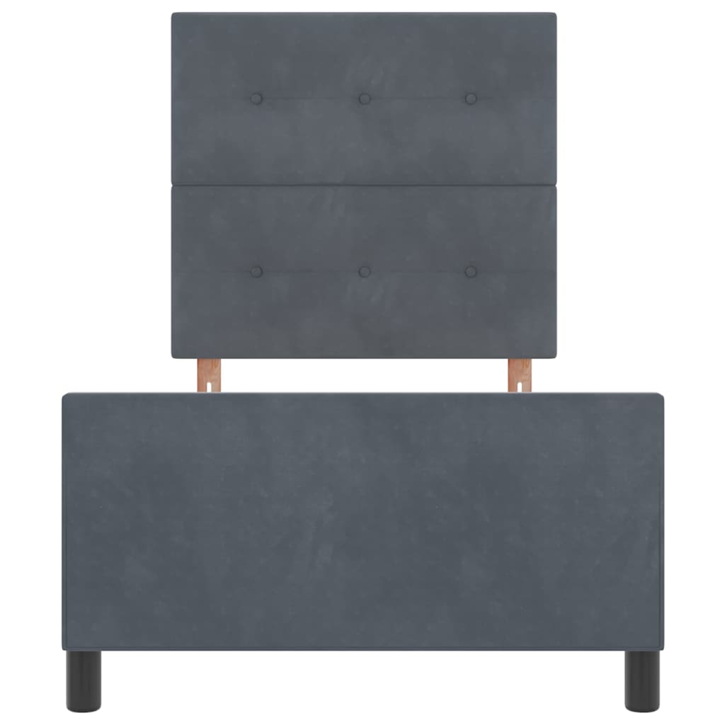 Box spring seng med hovedgærde Mørkegrå 80 x 200 cm Fløjl