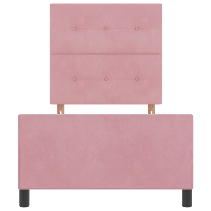 Box spring seng med hovedgærde Lyserød 80 x 200 cm Fløjl