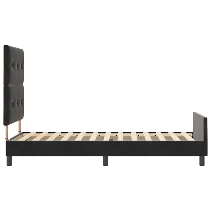 Box spring seng med hovedgærde Sort 90 x 190 cm Fløjl