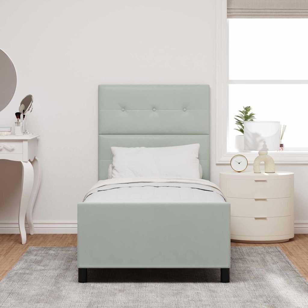 Box spring seng med hovedgærde Lysegrå 100 x 200 cm Fløjl