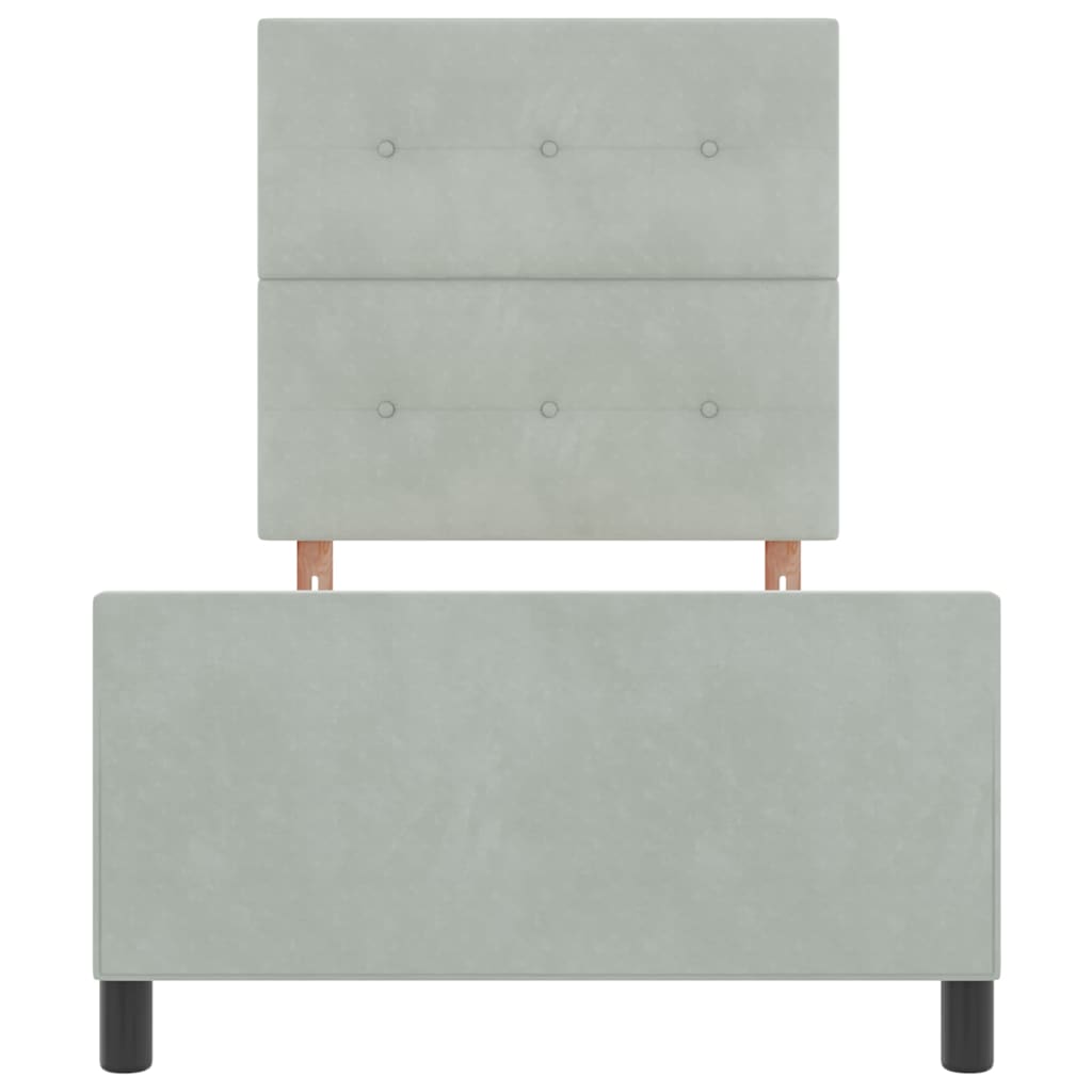 Box spring seng med hovedgærde Lysegrå 100 x 200 cm Fløjl