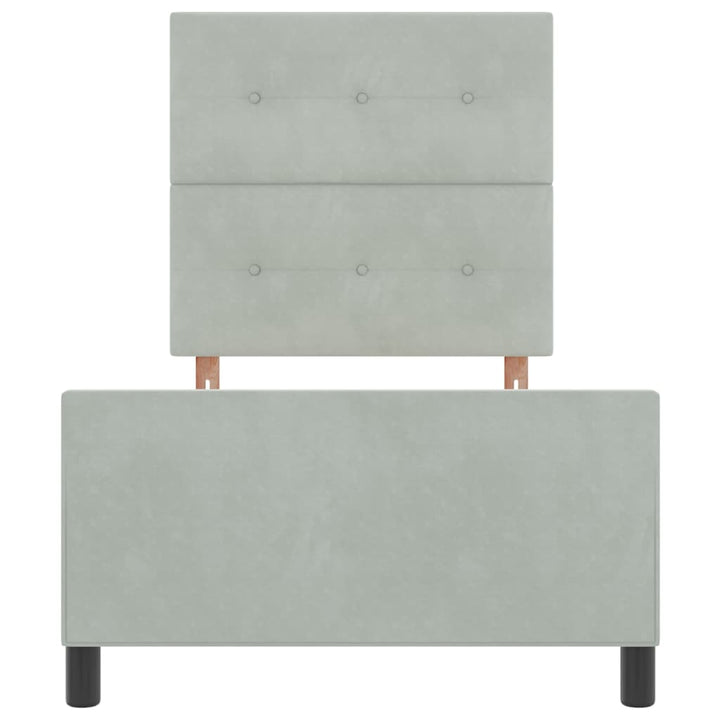Box spring seng med hovedgærde Lysegrå 100 x 200 cm Fløjl