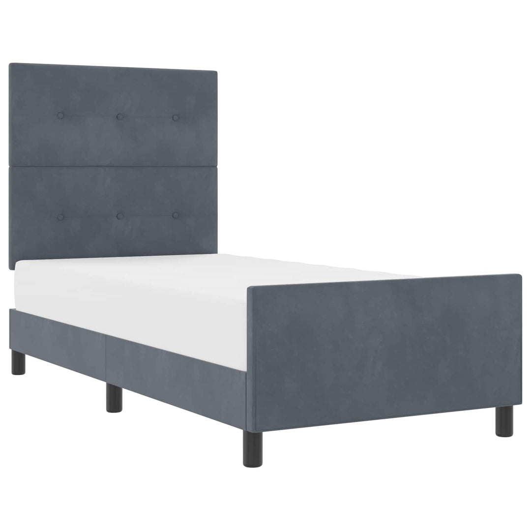 Box spring seng med hovedgærde Mørkegrå 100 x 200 cm Fløjl
